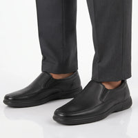 Leather Comfort Slip-On Shoes-TR 4606 Black
