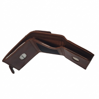 Oxhide Compact wallet in Vintage Leather in Brown colour with coin pouch-OXHIDE J0086 BROWN
