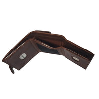 Oxhide Compact wallet in Vintage Leather in Brown colour with coin pouch-OXHIDE J0086 BROWN