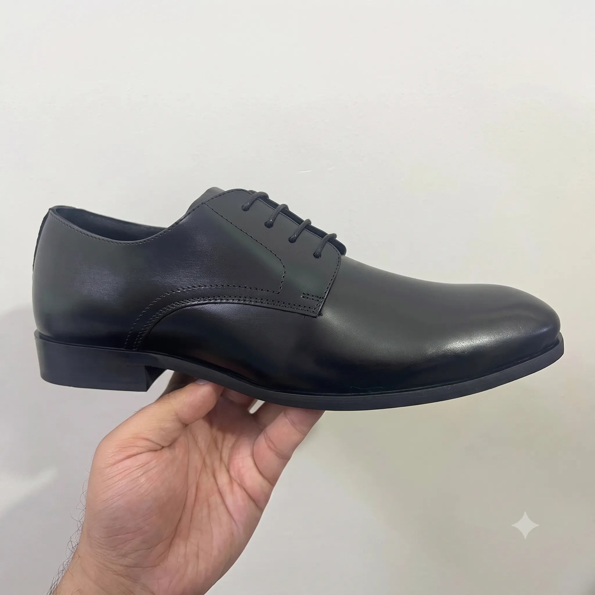Black Leather Formal Lace-Up Shoes-BOM-MGX931-BLK
