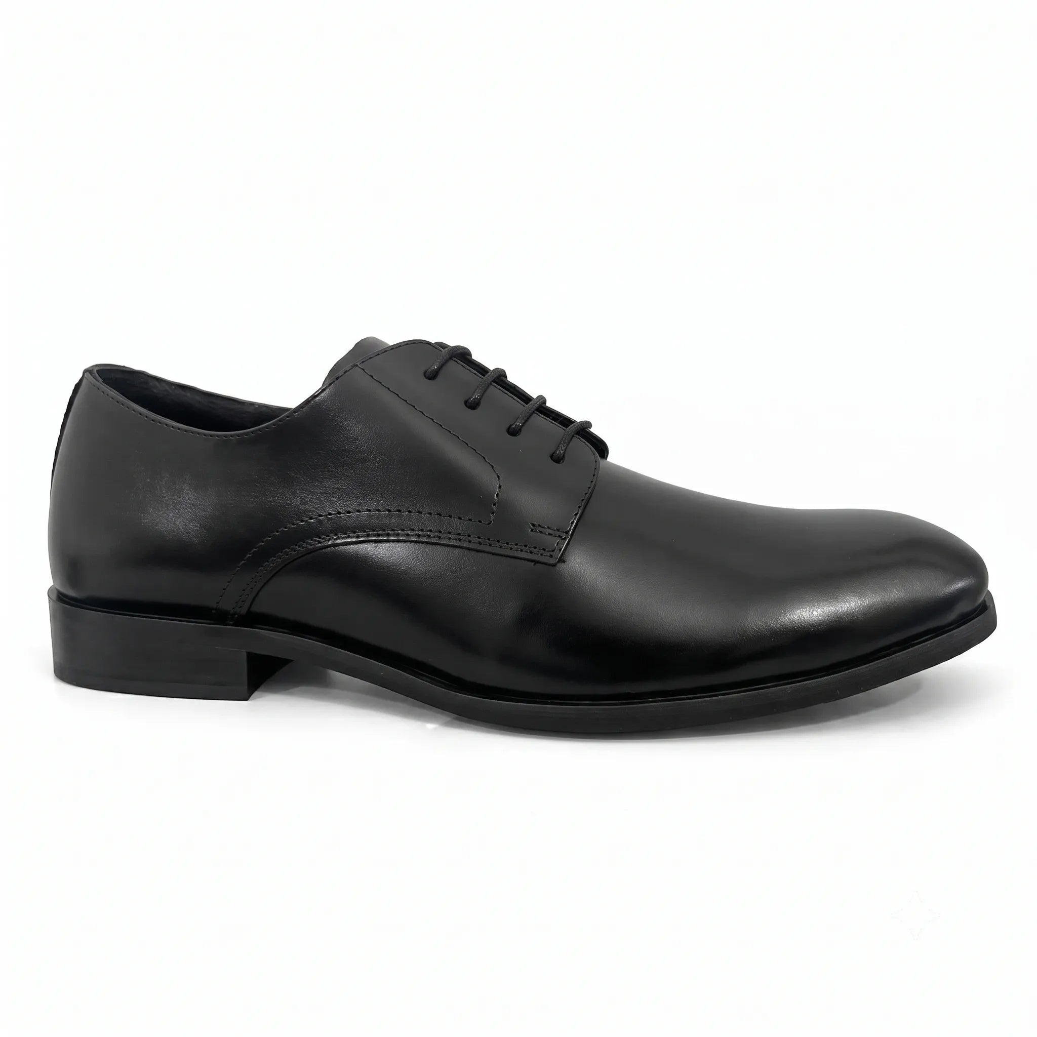 Black Leather Formal Lace-Up Shoes-BOM-MGX931-BLK