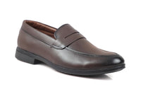 Brown Leather Penny Loafers-2803 BROWN