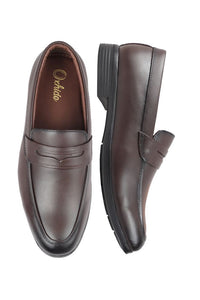 Brown Leather Penny Loafers-2803 BROWN