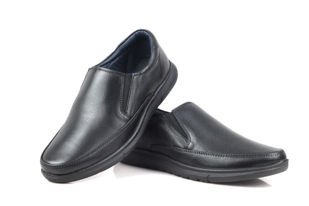 Leather Comfort Slip-On Shoes-TR 4606 Black