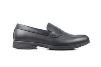 Black Leather Penny Loafers-TR 2803 BLACK