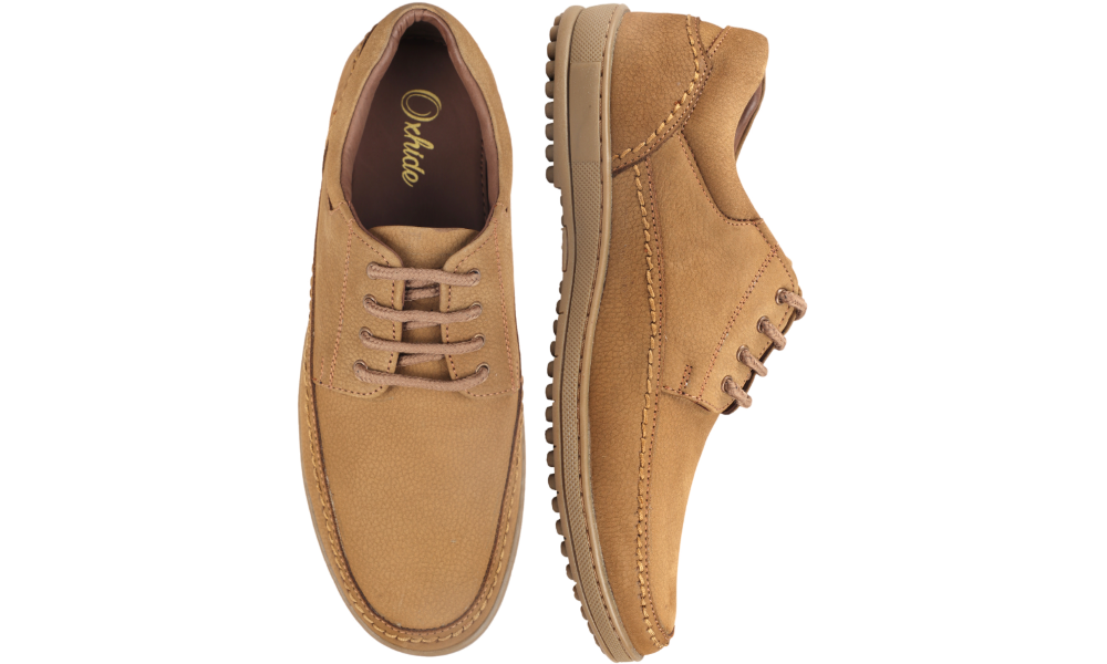 Leather Lace-Up Shoes-TR-6514 Tan
