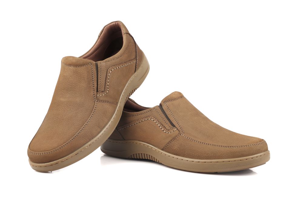 Olive Green Leather Comfort Slip-On Shoes -TR 6411 OLIVE