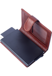 Pull-up Wallet for Men-Full Grain Leather Wallet Brown- SD05 Oxhide