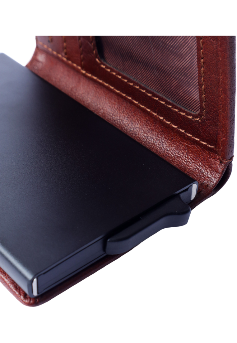 Pull-up Wallet for Men-Full Grain Leather Wallet Brown- SD05 Oxhide