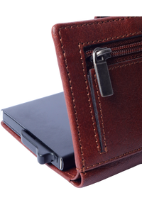 Pull-up Wallet for Men-Full Grain Leather Wallet Brown- SD05 Oxhide