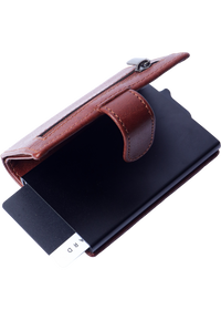 Pull-up Wallet for Men-Full Grain Leather Wallet Brown- SD05 Oxhide