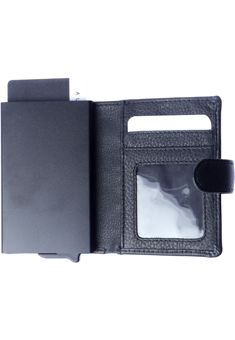 Pull up Wallet for Men -Full Grain Leather Wallet Black- SD05 Oxhide