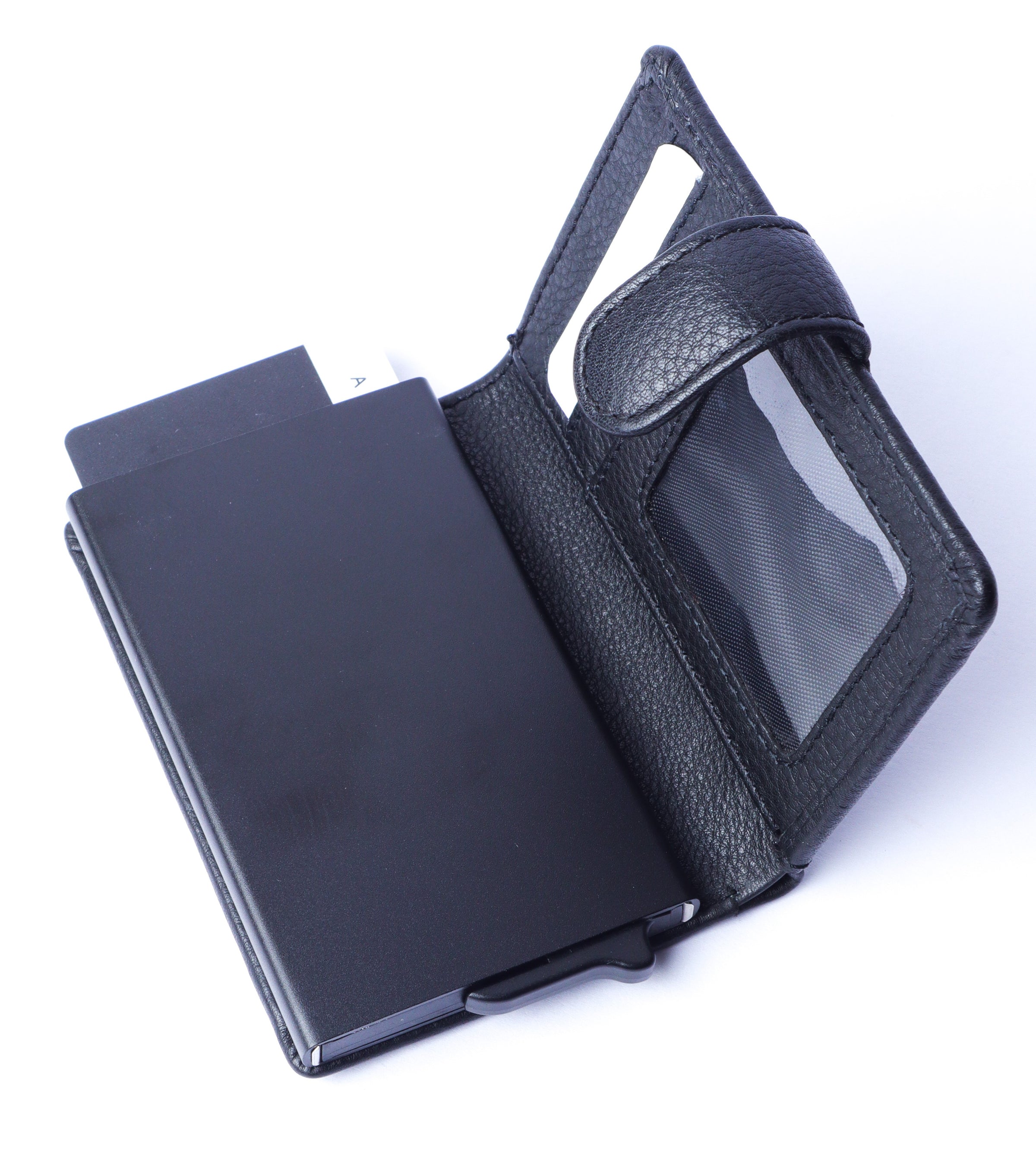 Pull up Wallet for Men -Full Grain Leather Wallet Black- SD05 Oxhide