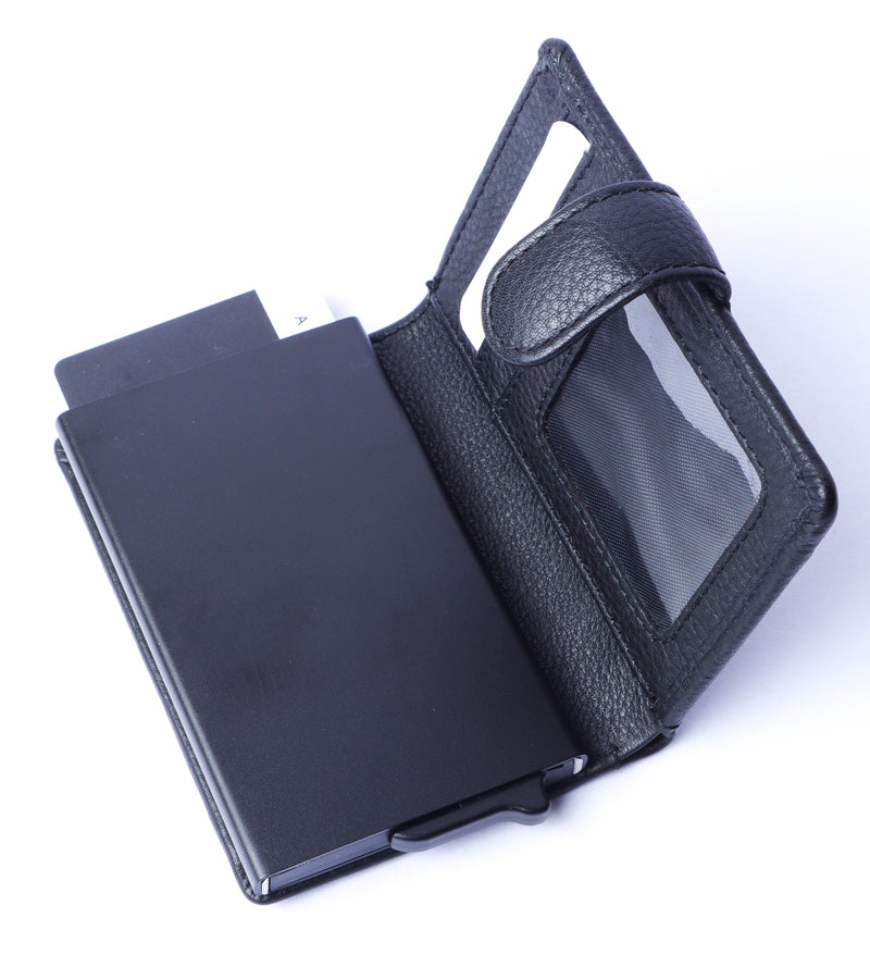 Pull up Wallet for Men -Full Grain Leather Wallet Black- SD05 Oxhide