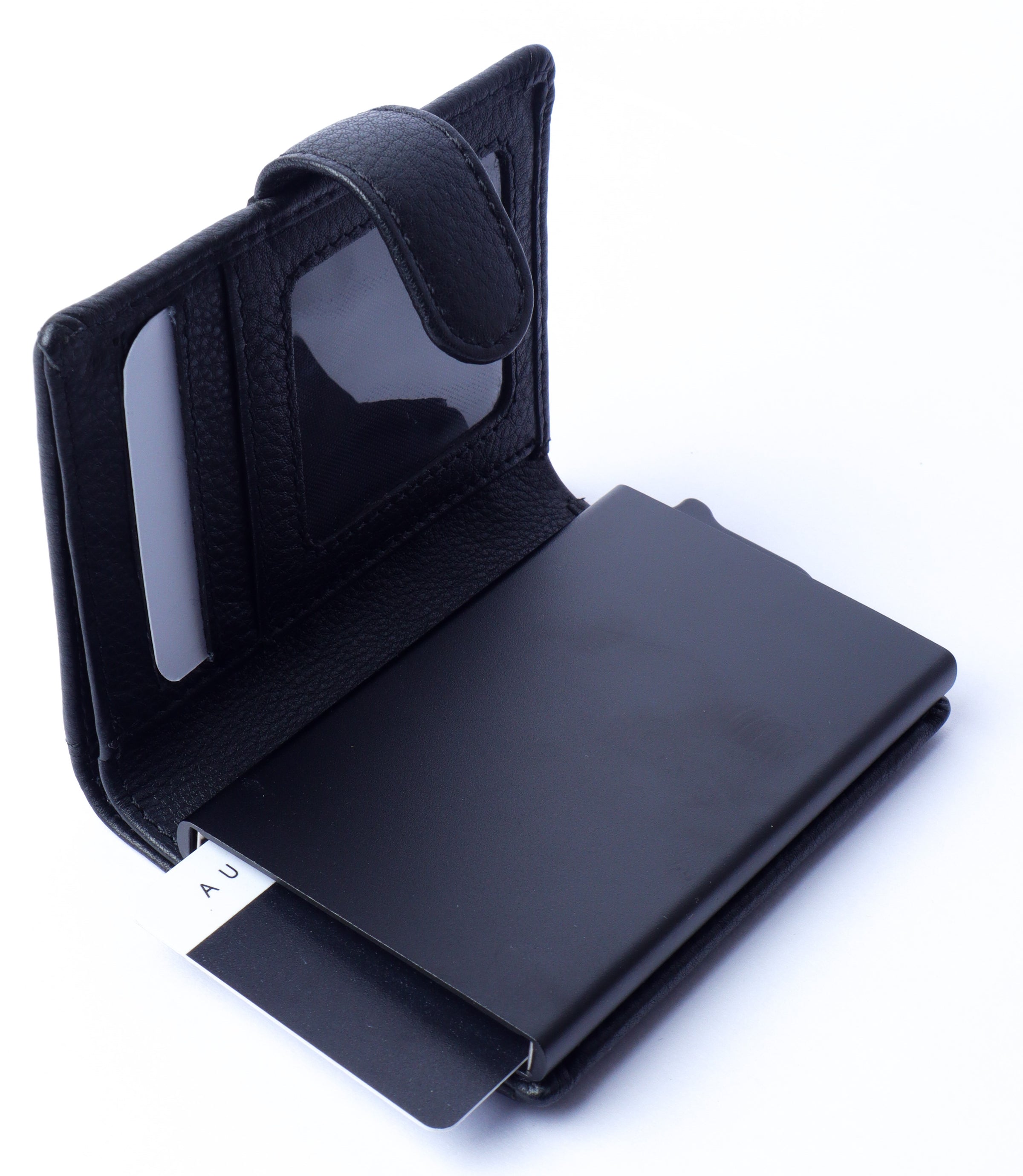 Pull up Wallet for Men -Full Grain Leather Wallet Black- SD05 Oxhide