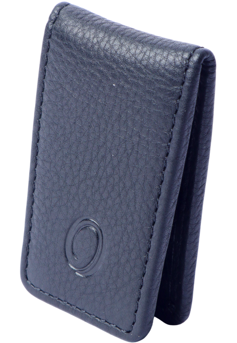 Slim Money Clip for Men and Women  - Full Grain Leather money clip - ER07 Oxhide Black
