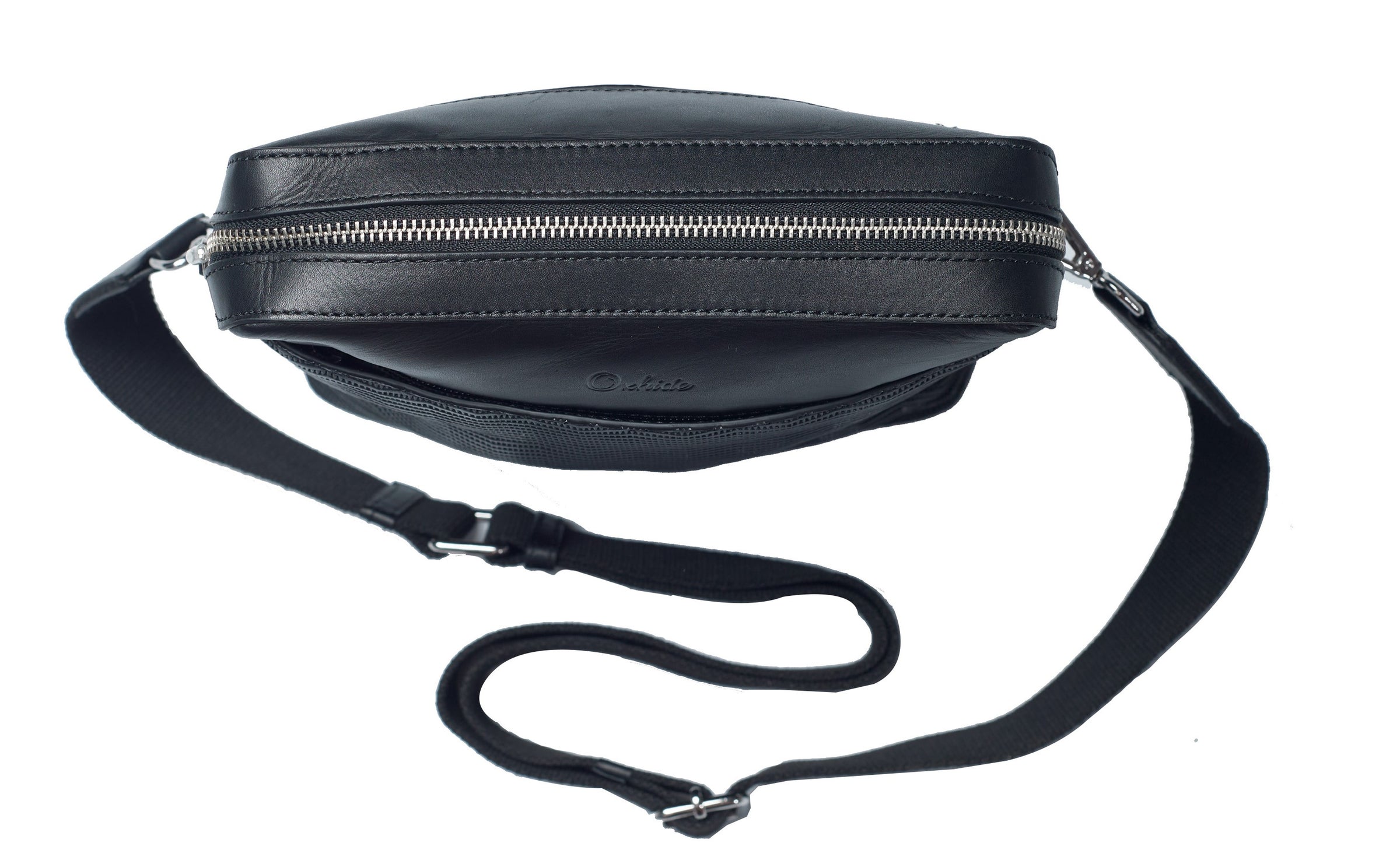 Premium Leather Messenger Bag - Full Grain Leather Sling Bag - Leather Bag for Men CR10 BLACK