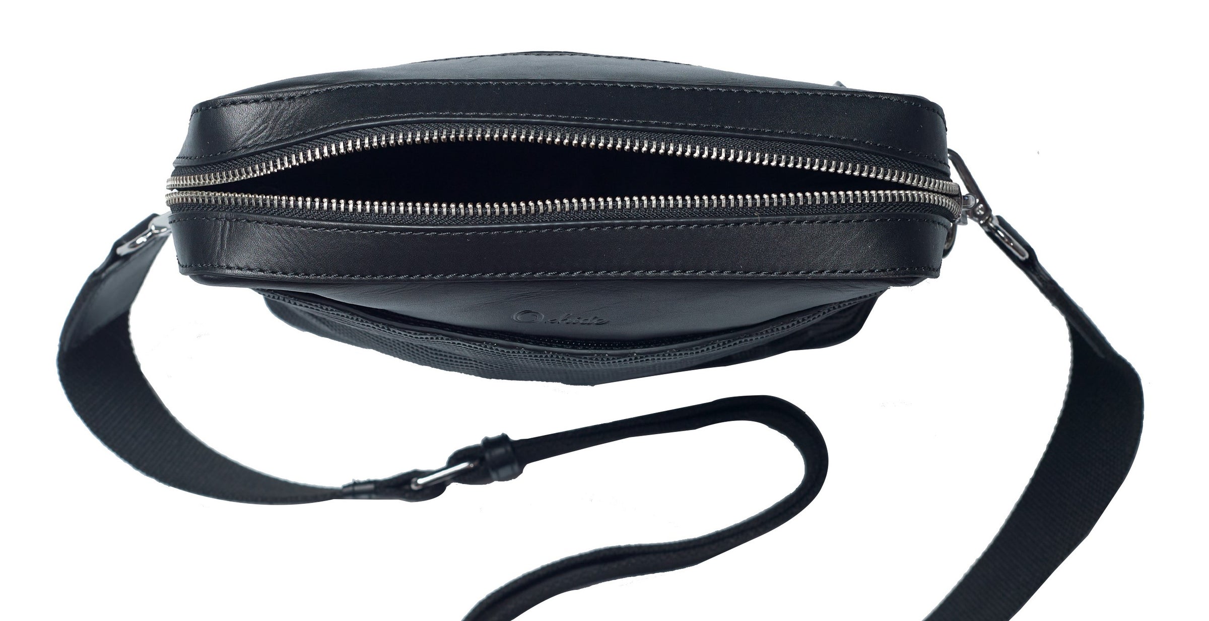 Premium Leather Messenger Bag - Full Grain Leather Sling Bag - Leather Bag for Men CR10 BLACK