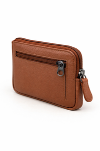 Leather Card Holder - Leather Key Pouch - Leather Coin Pouch - Leather Coin Case - Oxhide J0053 Brown