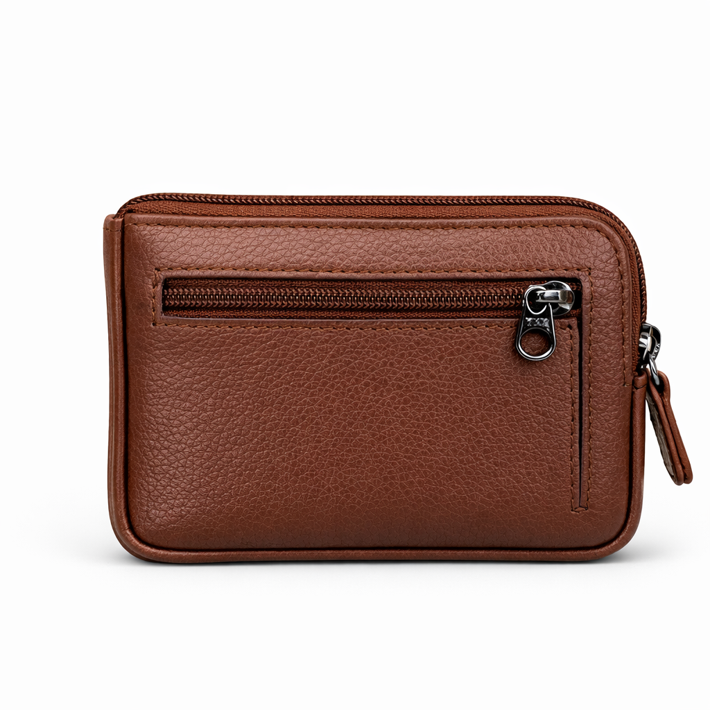 Leather Card Holder - Leather Key Pouch - Leather Coin Pouch - Leather Coin Case - Oxhide J0053 Brown