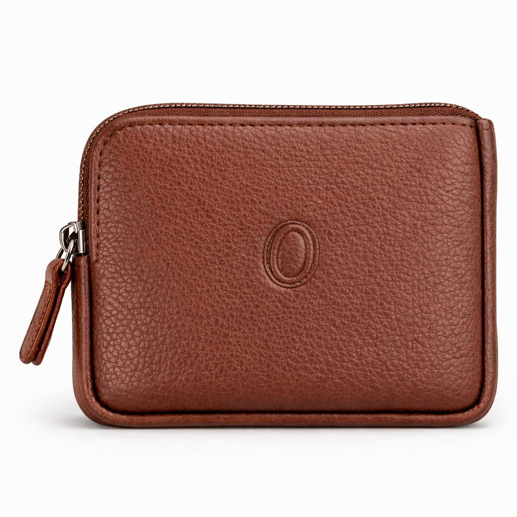 Leather Card Holder - Leather Key Pouch - Leather Coin Pouch - Leather Coin Case - Oxhide J0053 Brown