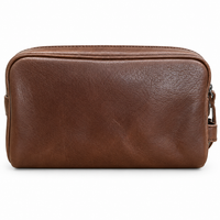 Leather clutch for Men - Leather Bag -Travel Bag-Toilet bag- Wristlet for Men - J0071 BROWN