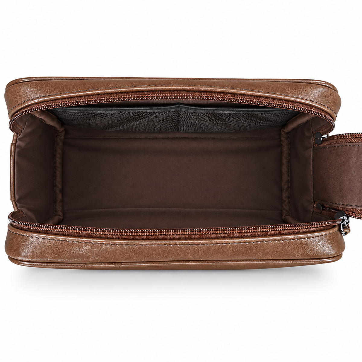 Leather clutch for Men - Leather Bag -Travel Bag-Toilet bag- Wristlet for Men - J0071 BROWN