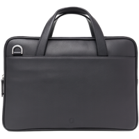Oxhide Vintage Leather SLIM Laptop black Bag -Minimalist Black - J0066