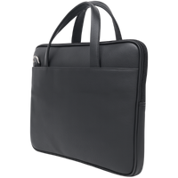 Oxhide Vintage Leather SLIM Laptop black Bag -Minimalist Black - J0066