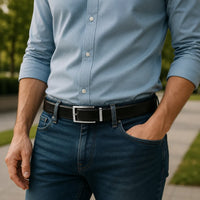 Leather Belt Men - Genuine Leather Belt - Formal Belt Men - Belt for Business Pant for Men - Reversible Leather Belt - Black Leather Belt - Leather Belt - Oxhide R4-Gallan