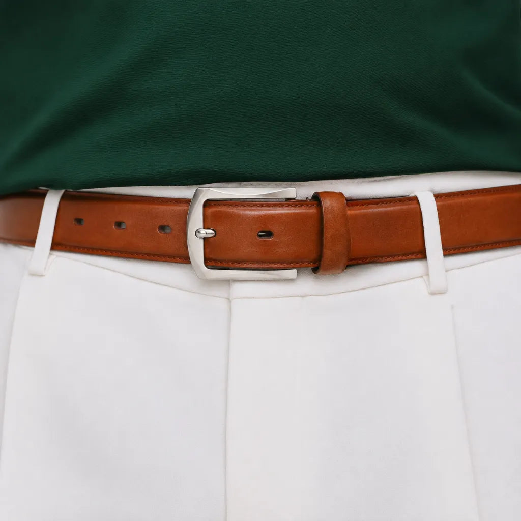 Formal Belt Men - Real Leather Tan Belt - Business / Office wear belt -Oxhide S18 TexasTan
