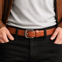 Formal Belt Men - Real Leather Tan Belt - Business / Office wear belt -Oxhide S29 ENVI