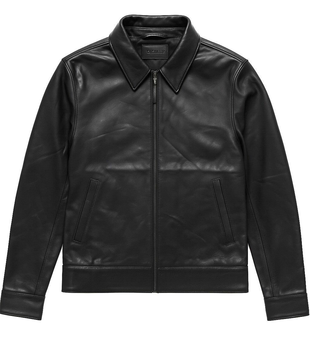 Real Leather Jacket Black- Lamb skin Jacket- Jacket for Men- Oxhide RI58 Black