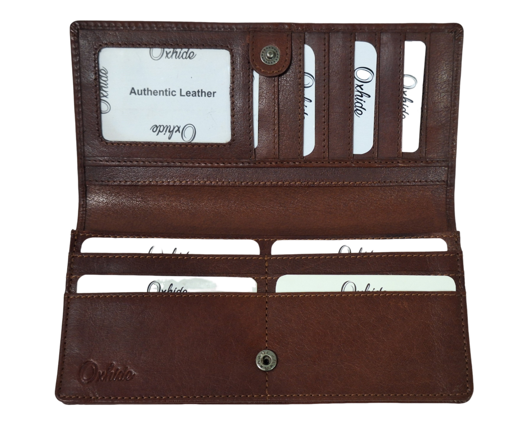 Long Leather Wallet for Men - Genuine Leather Wallet - Brown Wallet - Men Long Wallet with Zip - SD07 Oxhide