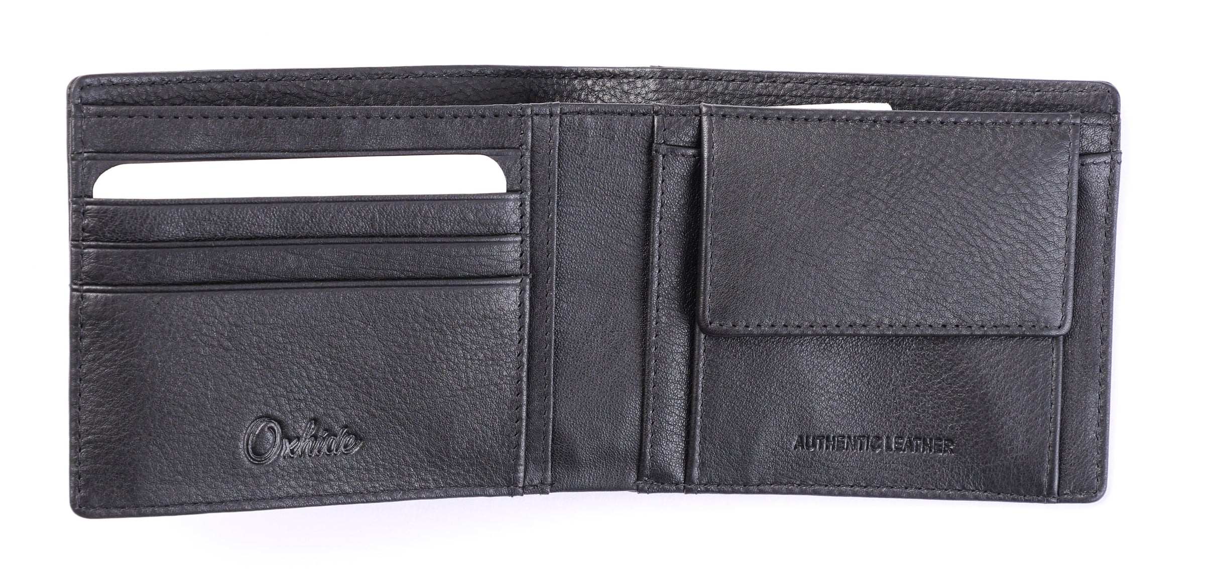 Wallet for Men with coin pouch-Minimalist Wallet -Full Grain Leather Wallet-Slim Wallet Black- SD13 Oxhide