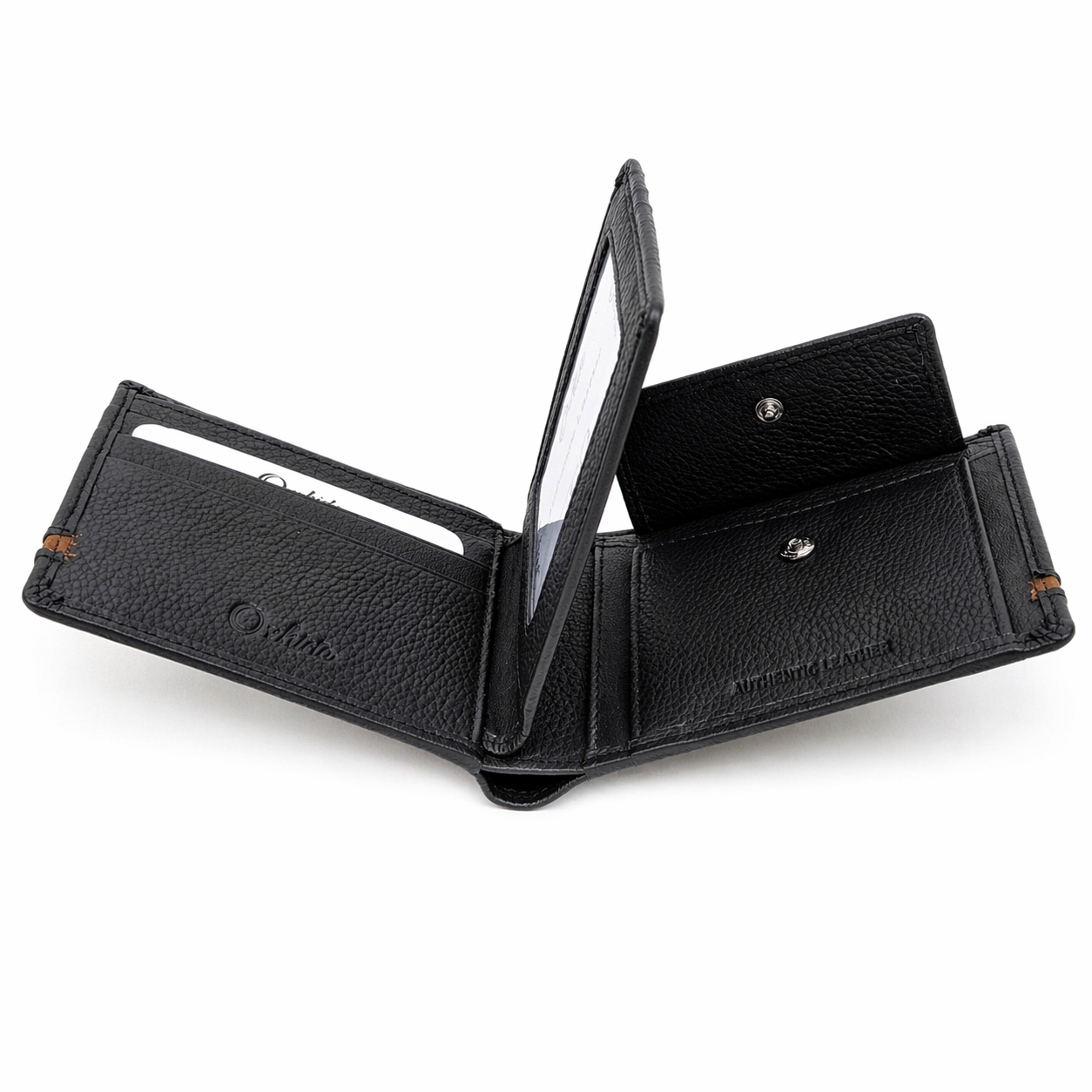 Leather Wallet For Men-Bifold Wallet -Full Grain Leather Wallet -Black Wallet -SD18 Oxhide