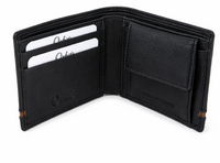 Wallet for Men with coin pouch-Minimalist Wallet -Full Grain Leather Wallet-Slim Wallet BLACK- SD19 Oxhide
