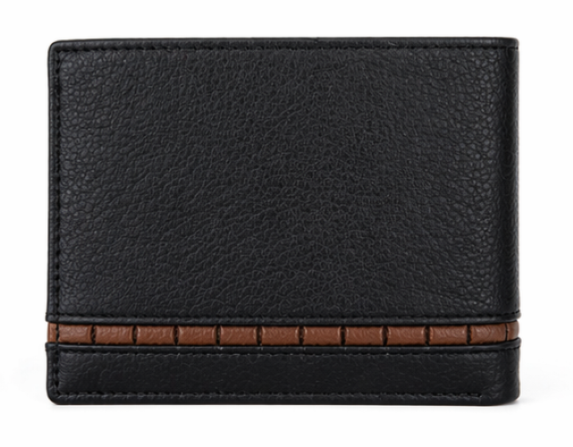 Wallet for Men with coin pouch-Minimalist Wallet -Full Grain Leather Wallet-Slim Wallet BLACK- SD19 Oxhide