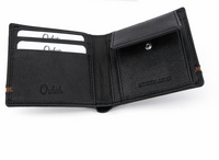 Wallet for Men with coin pouch-Minimalist Wallet -Full Grain Leather Wallet-Slim Wallet BLACK- SD19 Oxhide