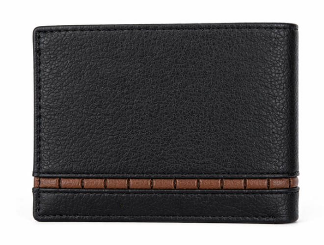 Wallet for Men with coin pouch-Minimalist Wallet -Full Grain Leather Wallet-Slim Wallet BLACK- SD19 Oxhide