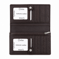 Long Leather Wallet for Men - Genuine Leather Wallet - Brown Wallet - Men Long Wallet with Zip - SD20 Oxhide
