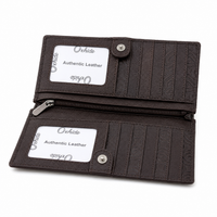 Long Leather Wallet for Men - Genuine Leather Wallet - Brown Wallet - Men Long Wallet with Zip - SD20 Oxhide