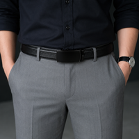 Automatic Leather Belt - Real Leather Ratchet Belt - Men Leather Belt with Auto Lock Buckle -TRACK BELT-ABB6I Oxhide