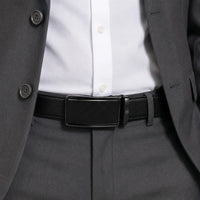 Mens Automatic Leather Belt - Full Grain Leather Ratchet Belt - TRACK BELT -ABB3A