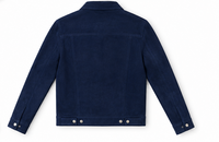 Real Leather Jacket - Lamb skin Jacket- Jacket for Men- Oxhide Trucker suede Blue