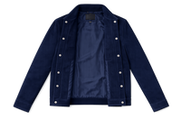 Real Leather Jacket - Lamb skin Jacket- Jacket for Men- Oxhide Trucker suede Blue