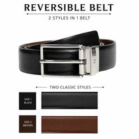 Oxhide reversible leather belt black and brown