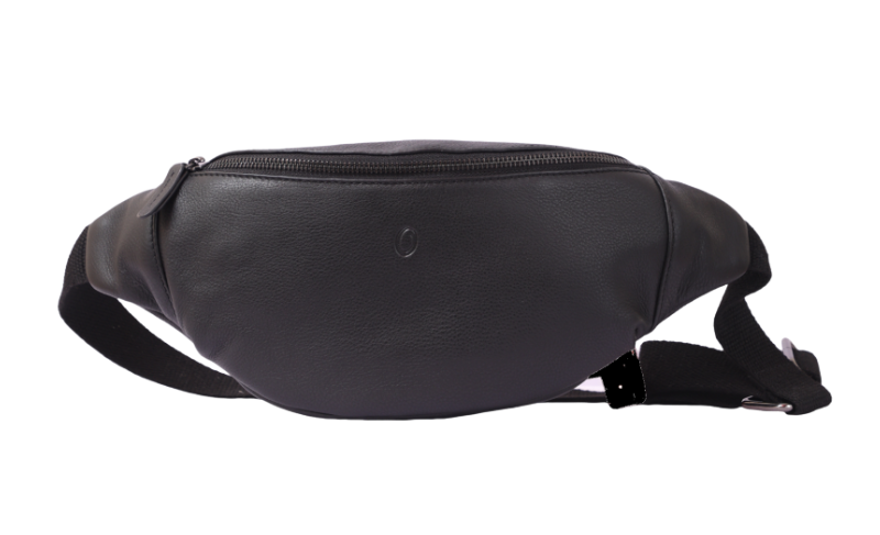 Leather Bum bag  waist  Pouch For Men - Small Leather Pouch - Cross Body Bag -SD02 BLACK