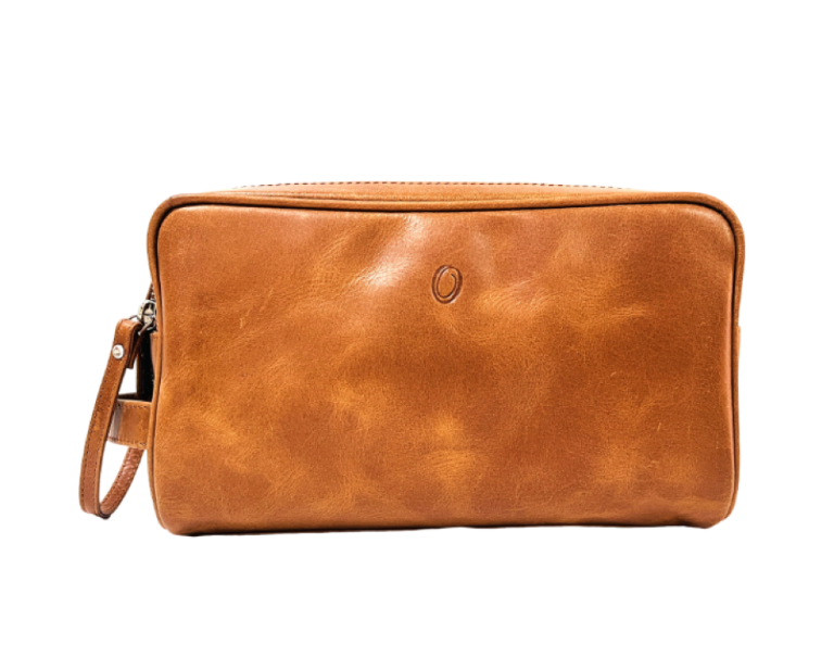 Leather clutch for Men - Leather Bag -Travel Bag-Toilet bag- Wristlet for Men - J0071 BROWN