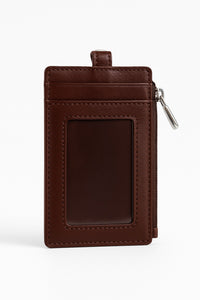 Oxhide Leather Lanyard / ID card holder Lanyard /Wallet/Leather - 4164 Brown